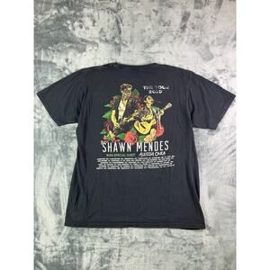 Shawn Mendes The Tour 2019 T-Shirt L Alessia Cara Black Concert Graphic Band Tee